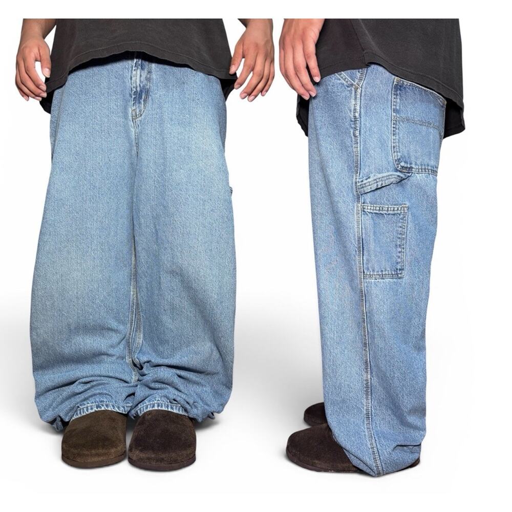 Y2k Loose Fit Jeans Mens RK Brand 38x31 skater Style wide Leg
